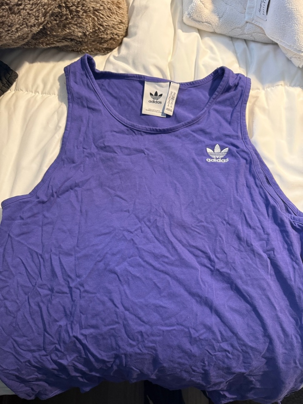 adidas Purple Tank Top with White Trefoil Logo